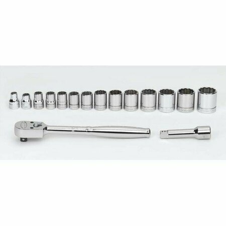WILLIAMS Socket/Tool Set, 16 Pieces, 12-Point, 3/8 Inch Dr JHWMSB-16F
